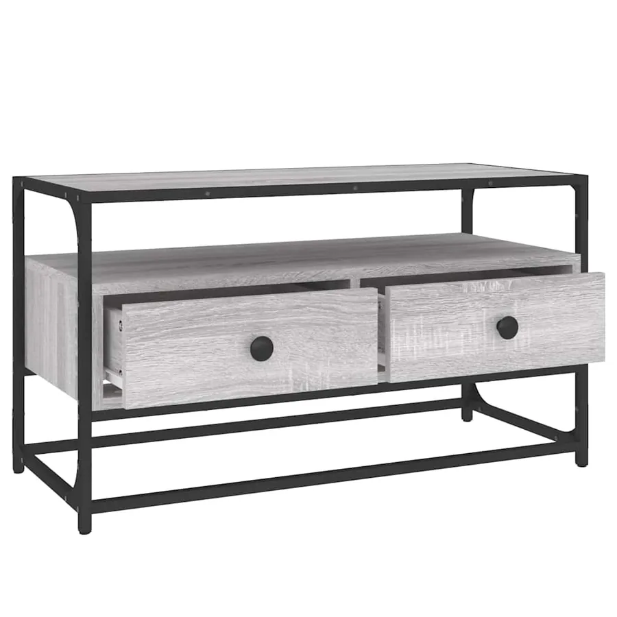 Meuble TV sonoma gris 80x35x45 cm bois d'ingénierie - 5