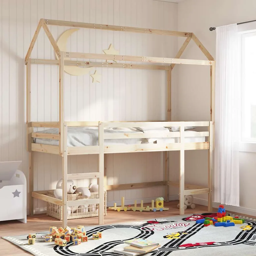 Toit de lit pour enfants 217x85,5x154 cm bois de pin massif