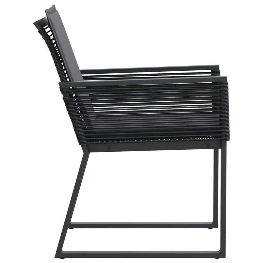 Chaises de jardin avec coussins lot de 2 noir résine tressée - 6