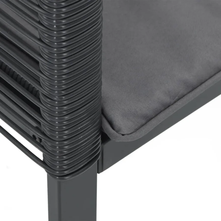 Chaises de jardin avec coussins lot de 2 noir résine tressée - 8