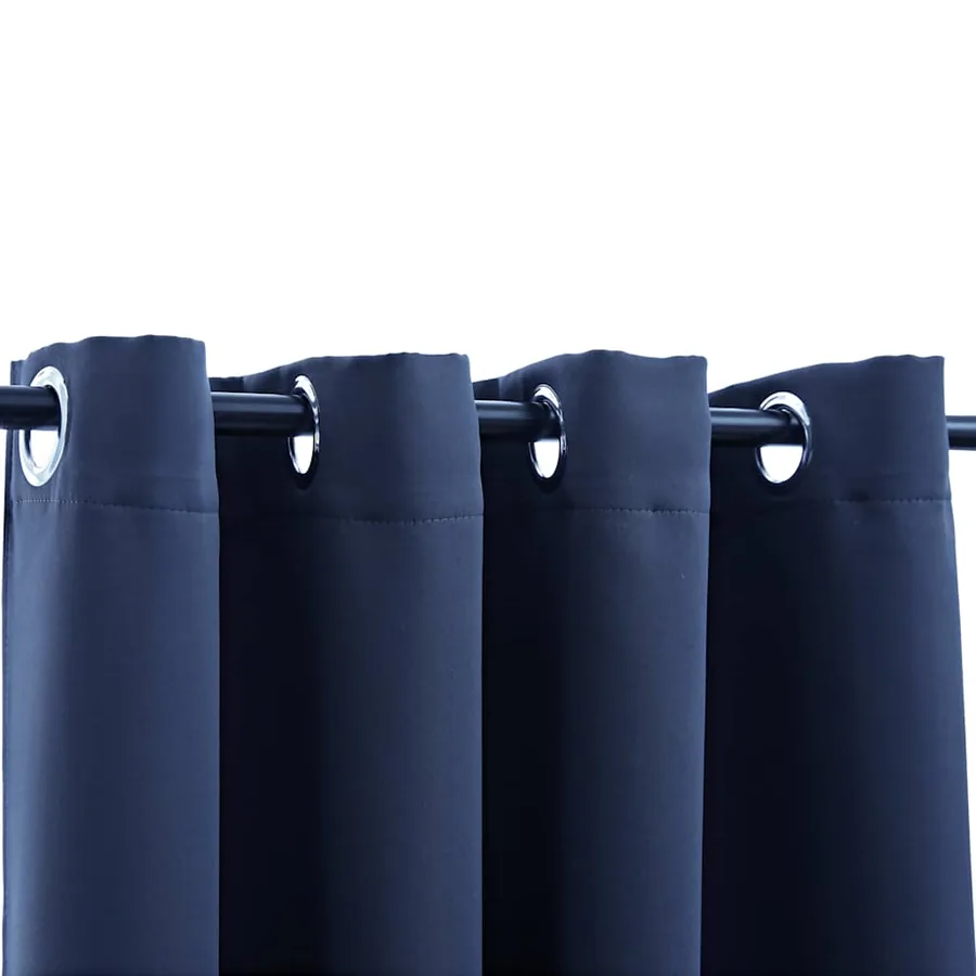 Rideaux occultants avec anneaux en métal 2 pcs Bleu 140x175 cm - 3