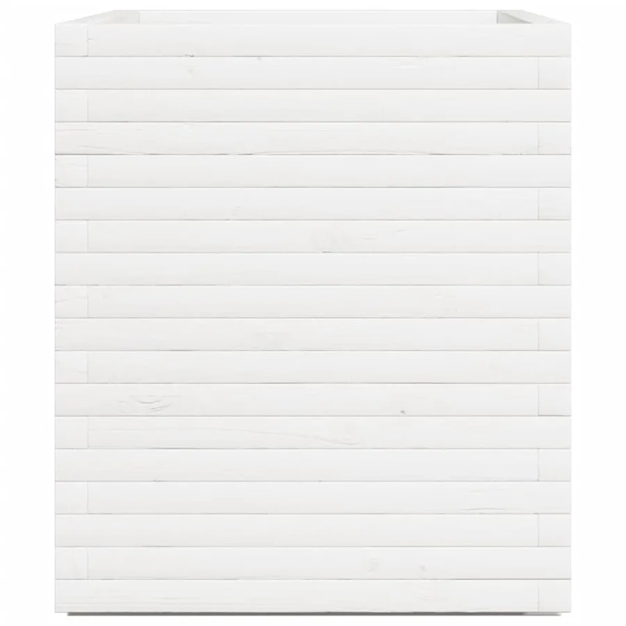 Jardinière blanc 90x60x72 cm bois de pin massif - 6