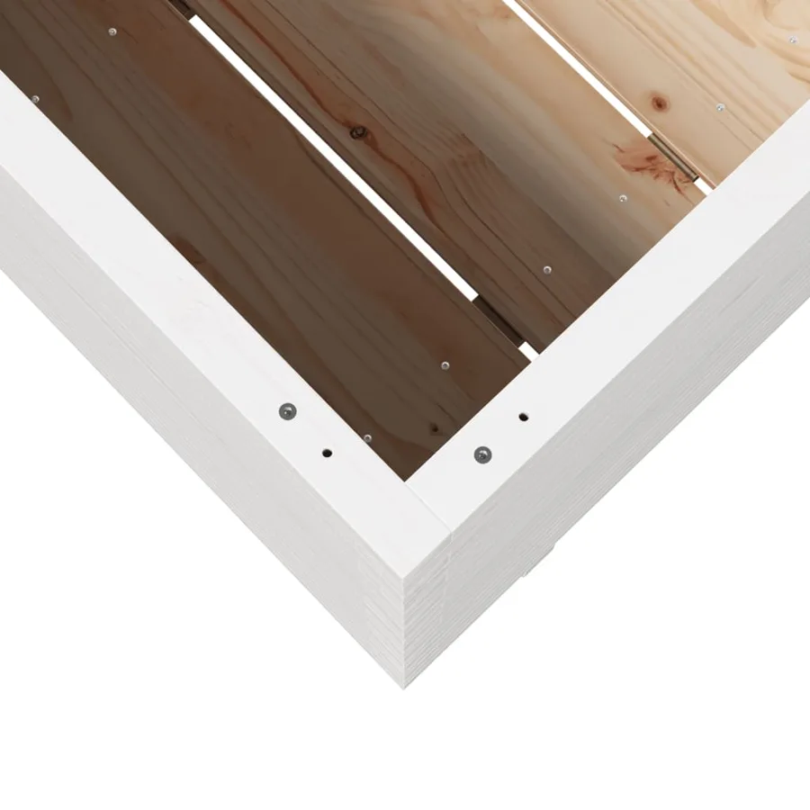 Jardinière blanc 90x60x72 cm bois de pin massif - 8