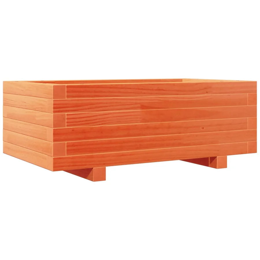 Jardinière cire marron 70x40x26,5 cm bois de pin massif - 2
