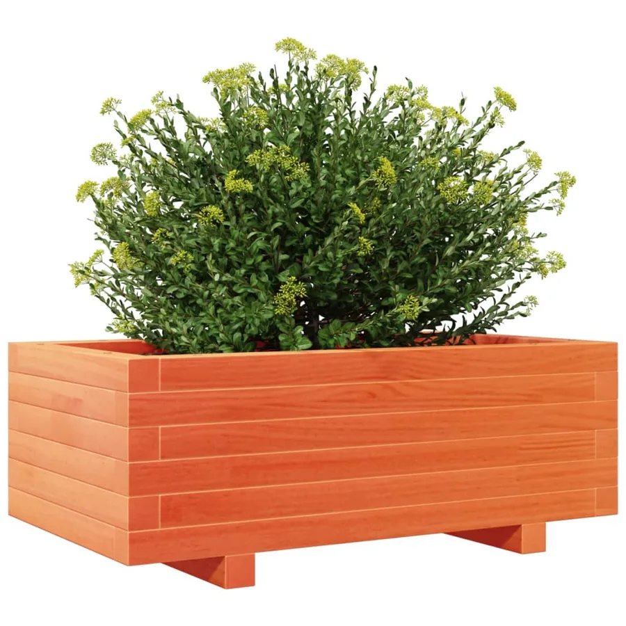 Jardinière cire marron 70x40x26,5 cm bois de pin massif - 4