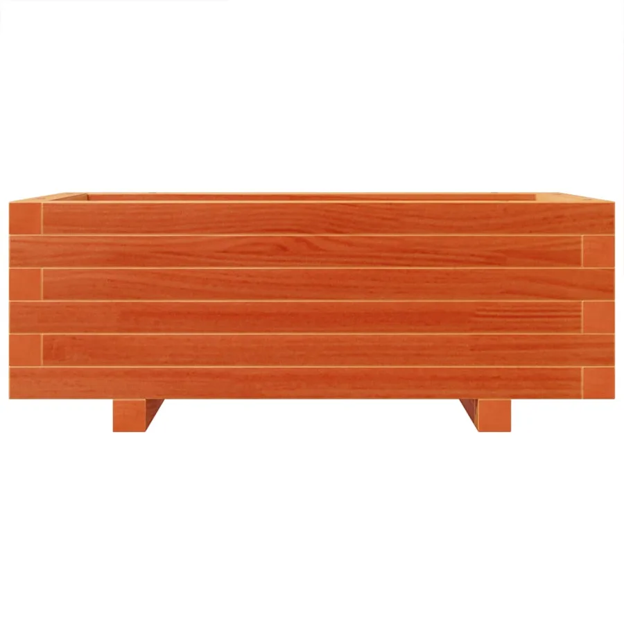 Jardinière cire marron 70x40x26,5 cm bois de pin massif - 5