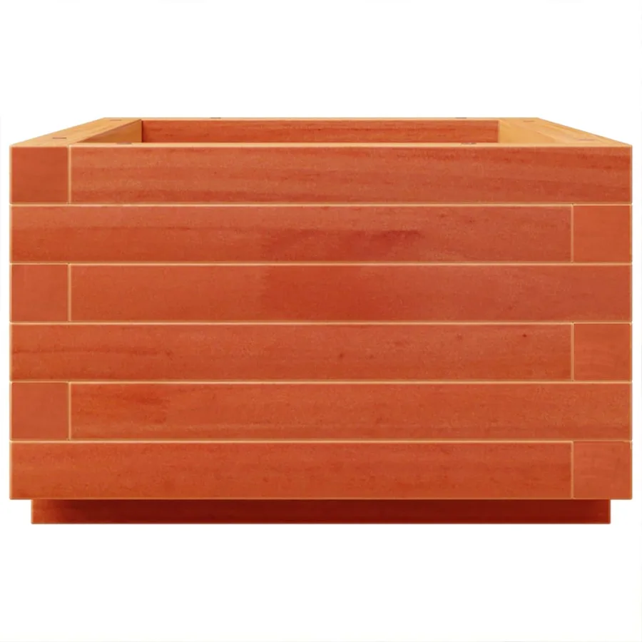 Jardinière cire marron 70x40x26,5 cm bois de pin massif - 6