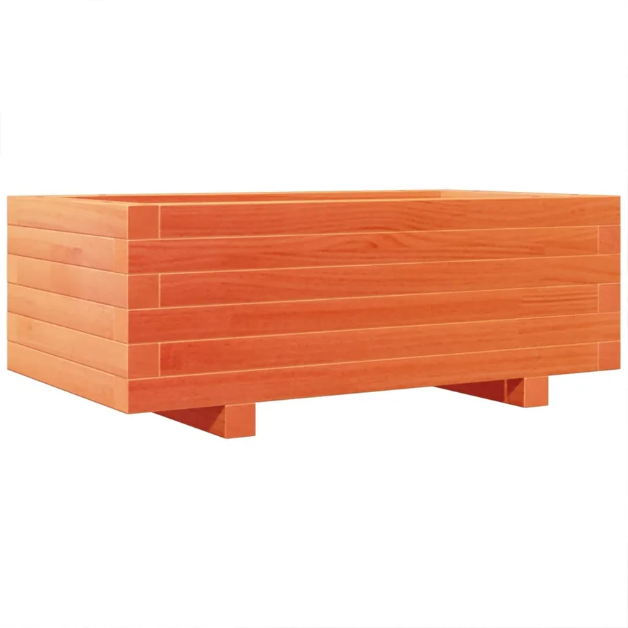 Jardinière cire marron 70x40x26,5 cm bois de pin massif - 7