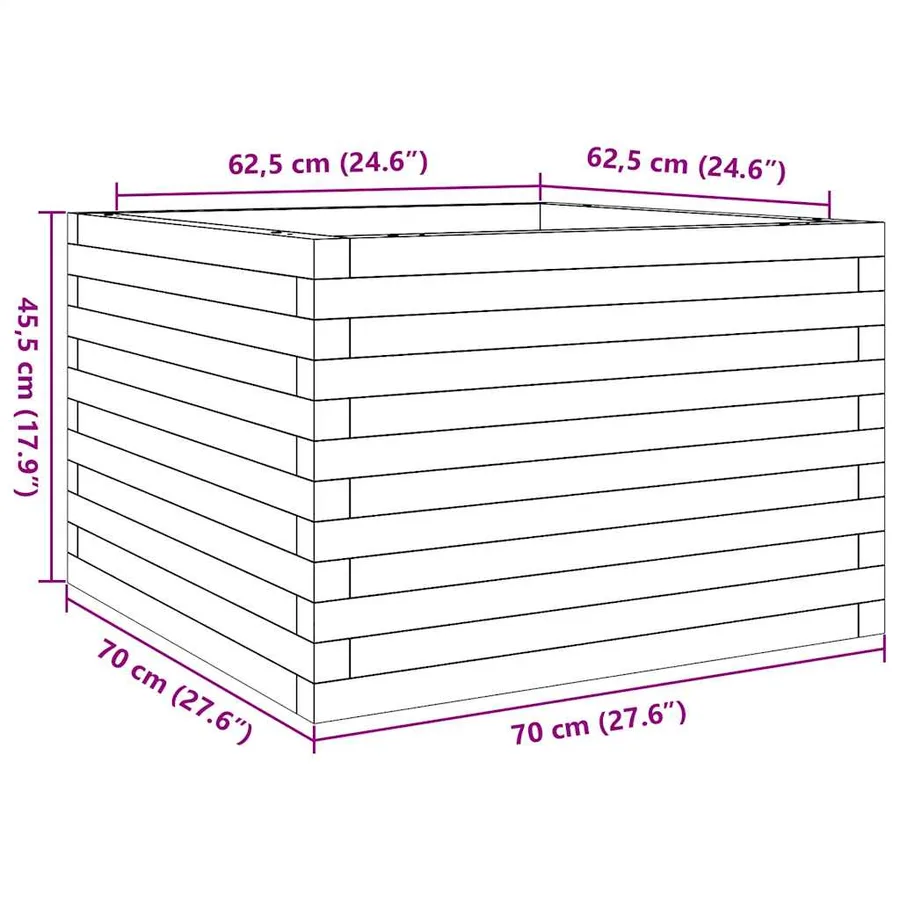 Jardinière 70x70x45,5 cm bois massif de douglas - 10