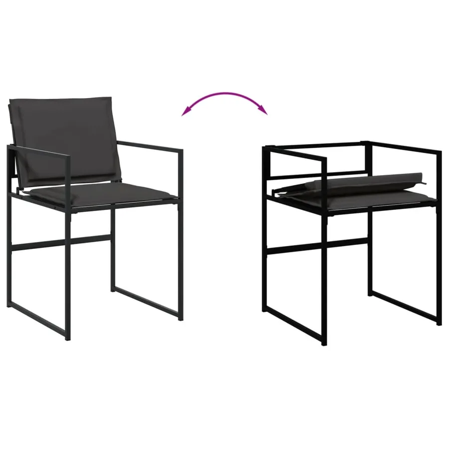 Ensemble à manger de jardin avec coussins 13 pcs noir textilène - 7