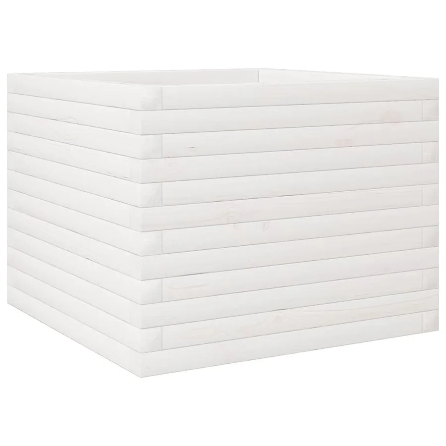 Jardinière blanc 60x60x45,5 cm bois de pin massif - 2