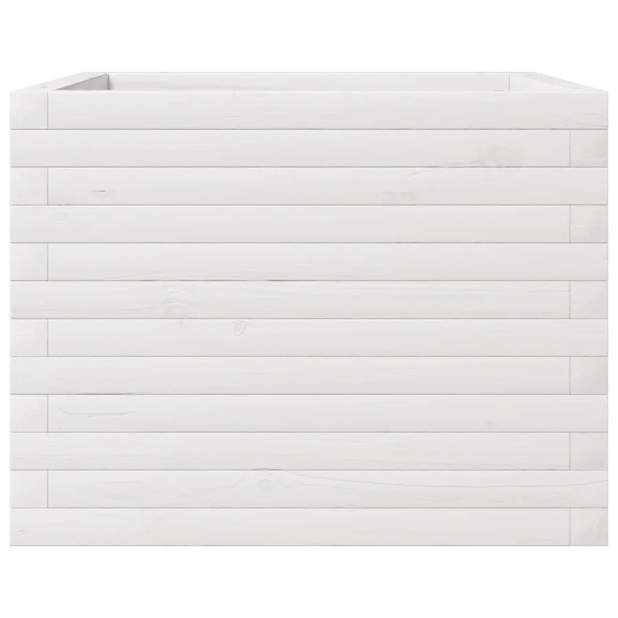 Jardinière blanc 60x60x45,5 cm bois de pin massif - 5