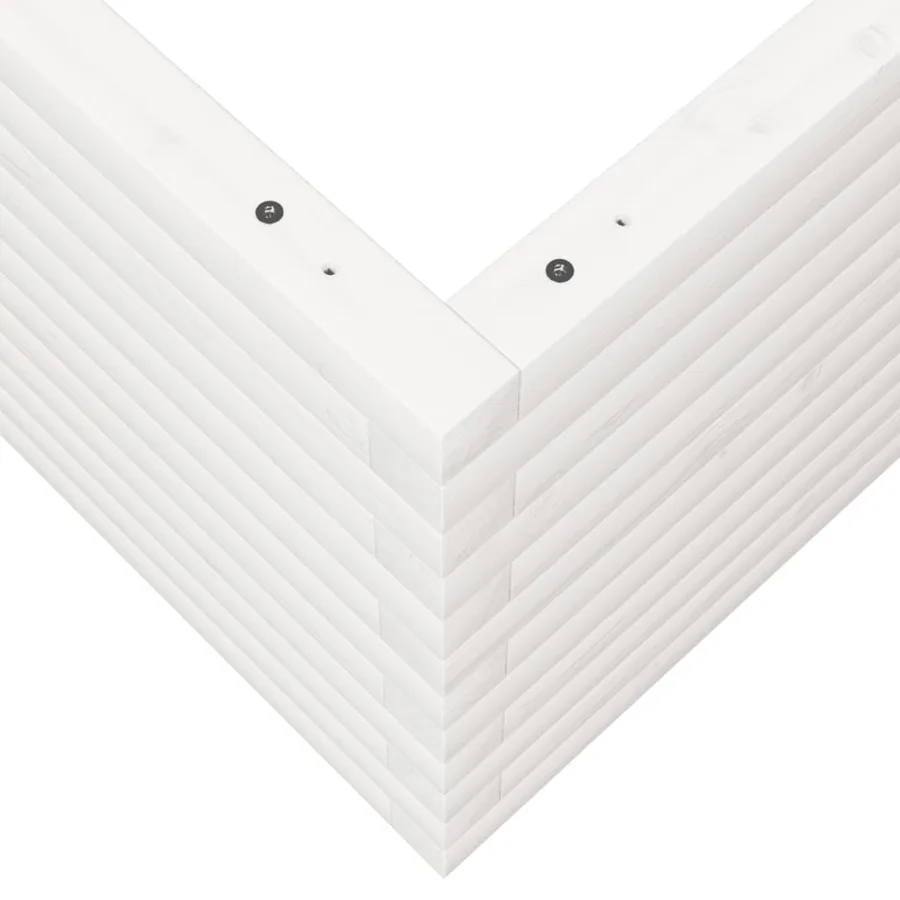 Jardinière blanc 60x60x45,5 cm bois de pin massif - 8