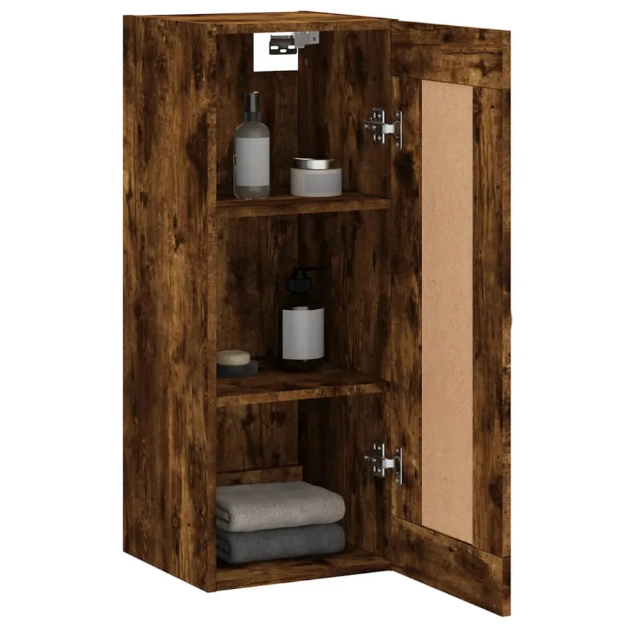 Armoire murale chêne fumé 34,5x34x90 cm bois d'ingénierie - 5