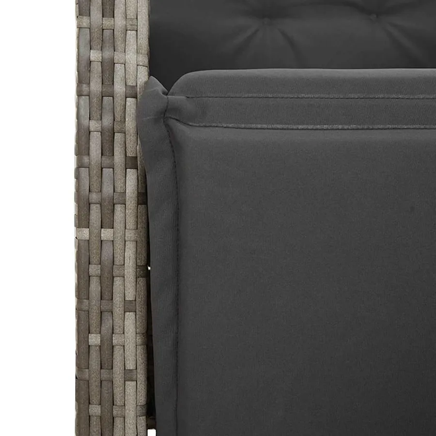 Ensemble de bistro de jardin 9 pcs coussins gris poly rotin - 5