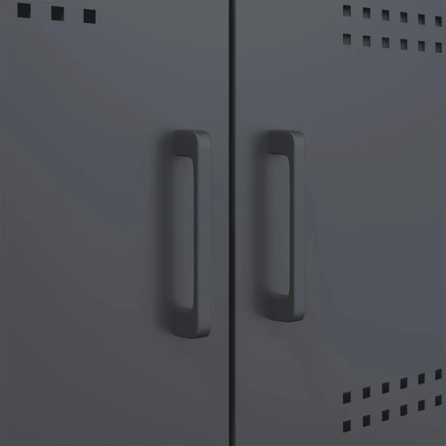 Buffet anthracite 100,5x39x79 cm acier - 12