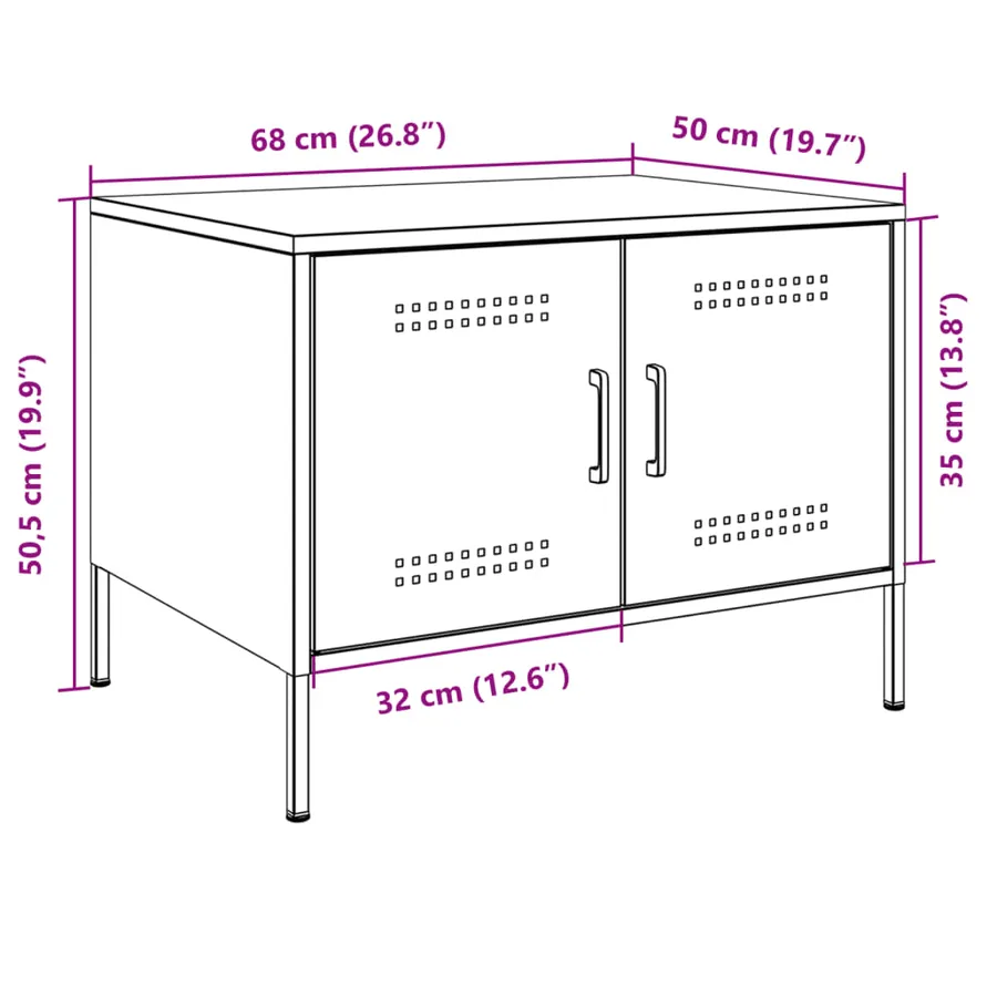 Table basse rose 68x50x50,5 cm acier - 12