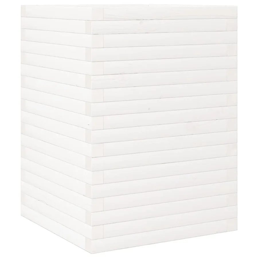 Jardinière blanc 50x50x68,5 cm bois de pin massif - 2