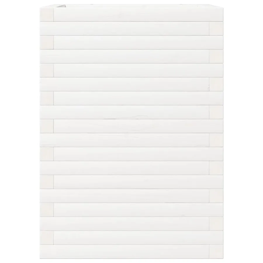 Jardinière blanc 50x50x68,5 cm bois de pin massif - 6