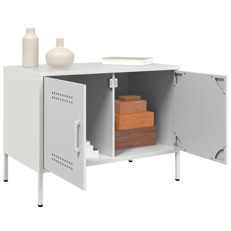 Meubles TV 2 pcs blanc 68x39x50,5 cm acier - 5