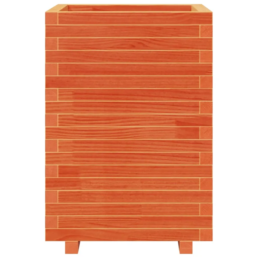 Jardinière cire marron 50x50x72,5 cm bois de pin massif - 5