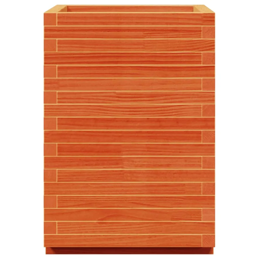Jardinière cire marron 50x50x72,5 cm bois de pin massif - 6