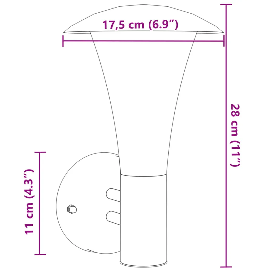 Appliques murales d'extérieur 2pcs argenté acier inoxydable - 7