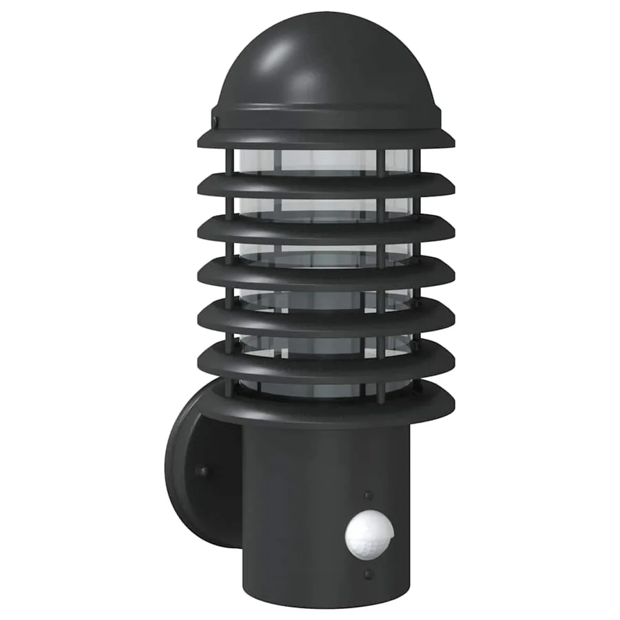 Applique murale d'extérieur avec capteur noir acier inoxydable - 2