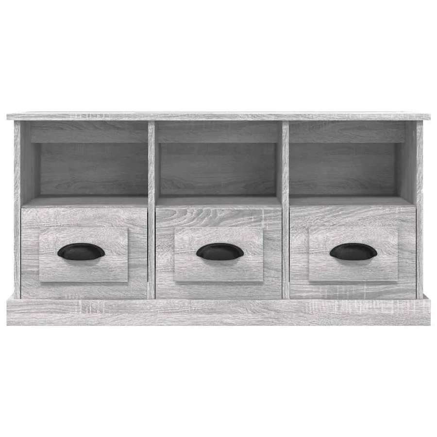Meuble TV sonoma gris 100x35x50 cm bois d'ingénierie - 6