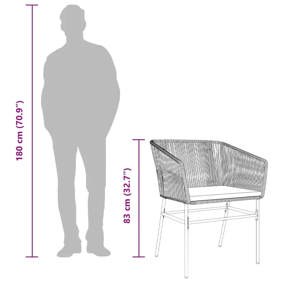 Chaises de jardin lot de 2 avec coussins gris résine tressée - 10