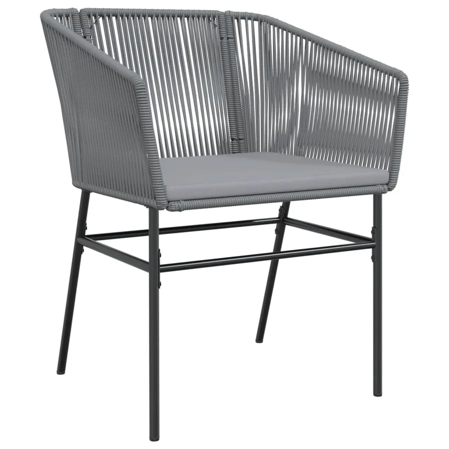 Chaises de jardin lot de 2 avec coussins gris résine tressée - 4