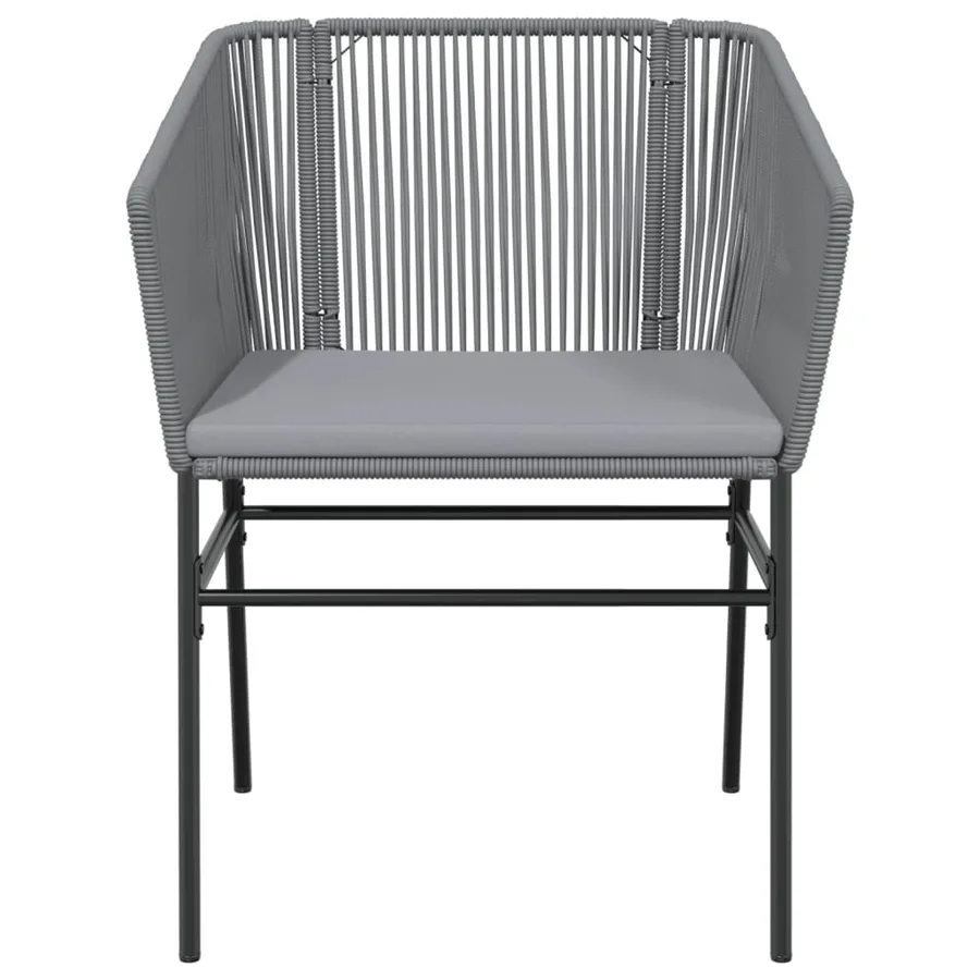 Chaises de jardin lot de 2 avec coussins gris résine tressée - 5