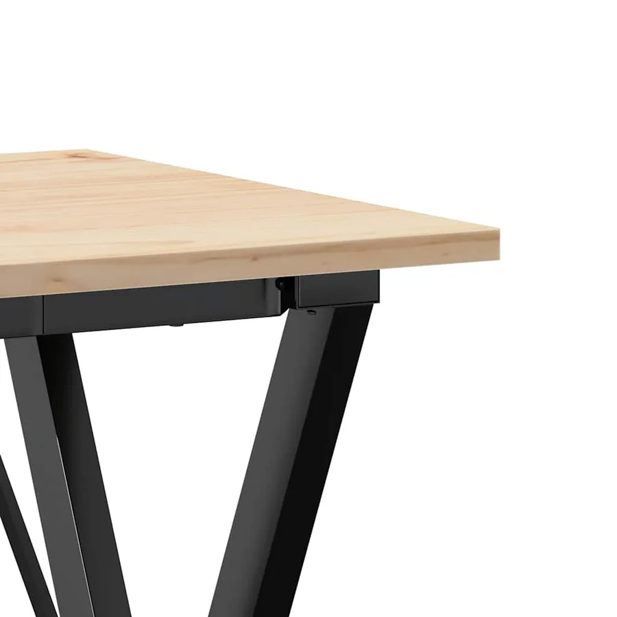 Table à manger cadre en X 50x50x75 cm bois de pin massif acier - 7
