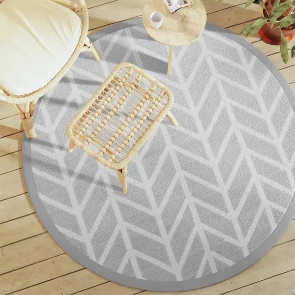 Tapis d'extérieur ARAKIL gris Ø160 cm PP