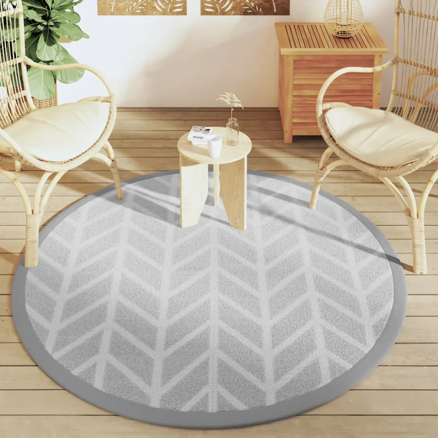 Tapis d'extérieur ARAKIL gris Ø160 cm PP - 3
