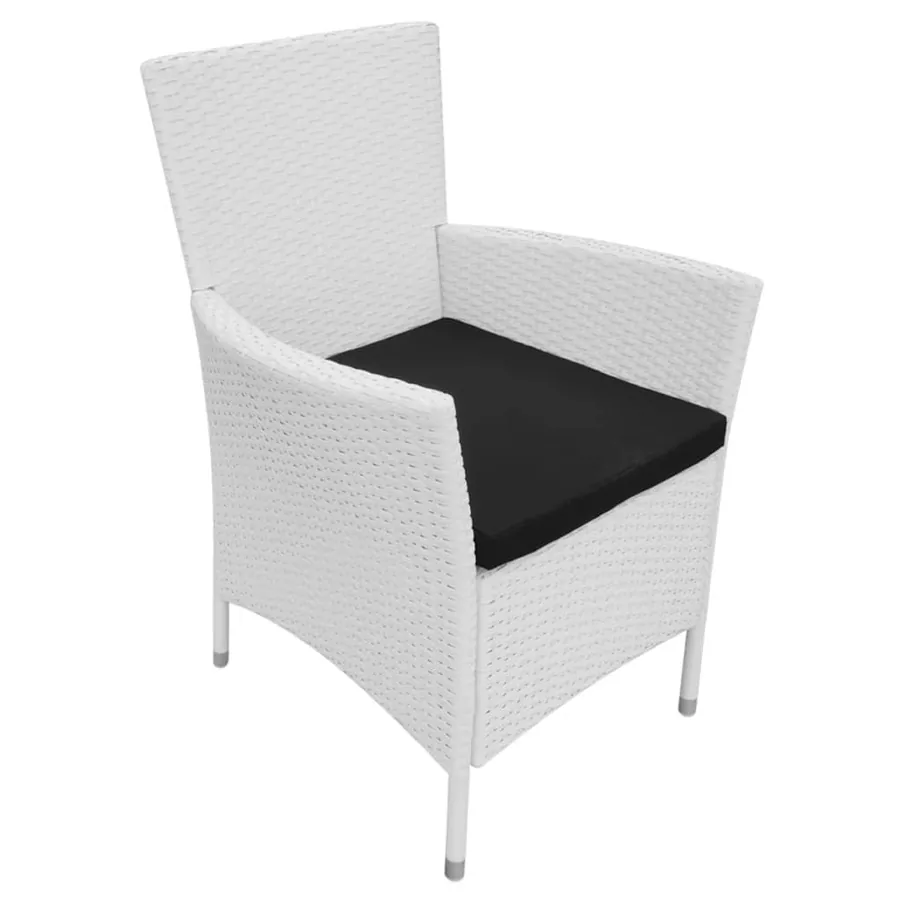 Salon de jardin 5 pcs Résine tressée Blanc-crème - 6