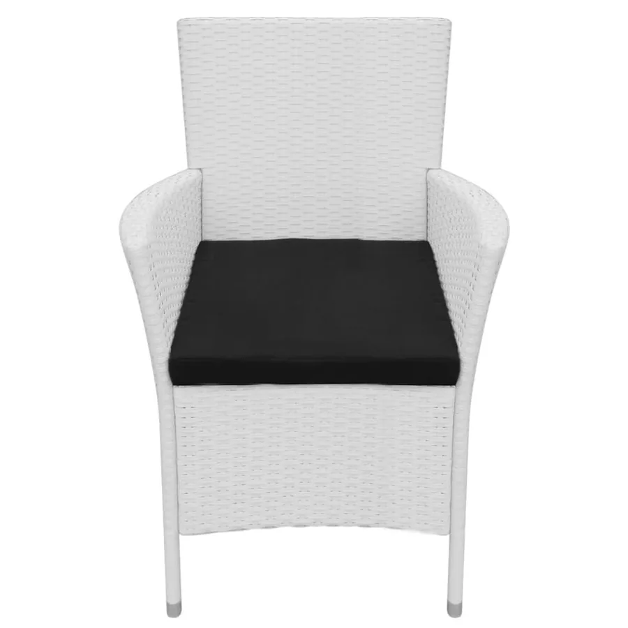 Salon de jardin 5 pcs Résine tressée Blanc-crème - 7