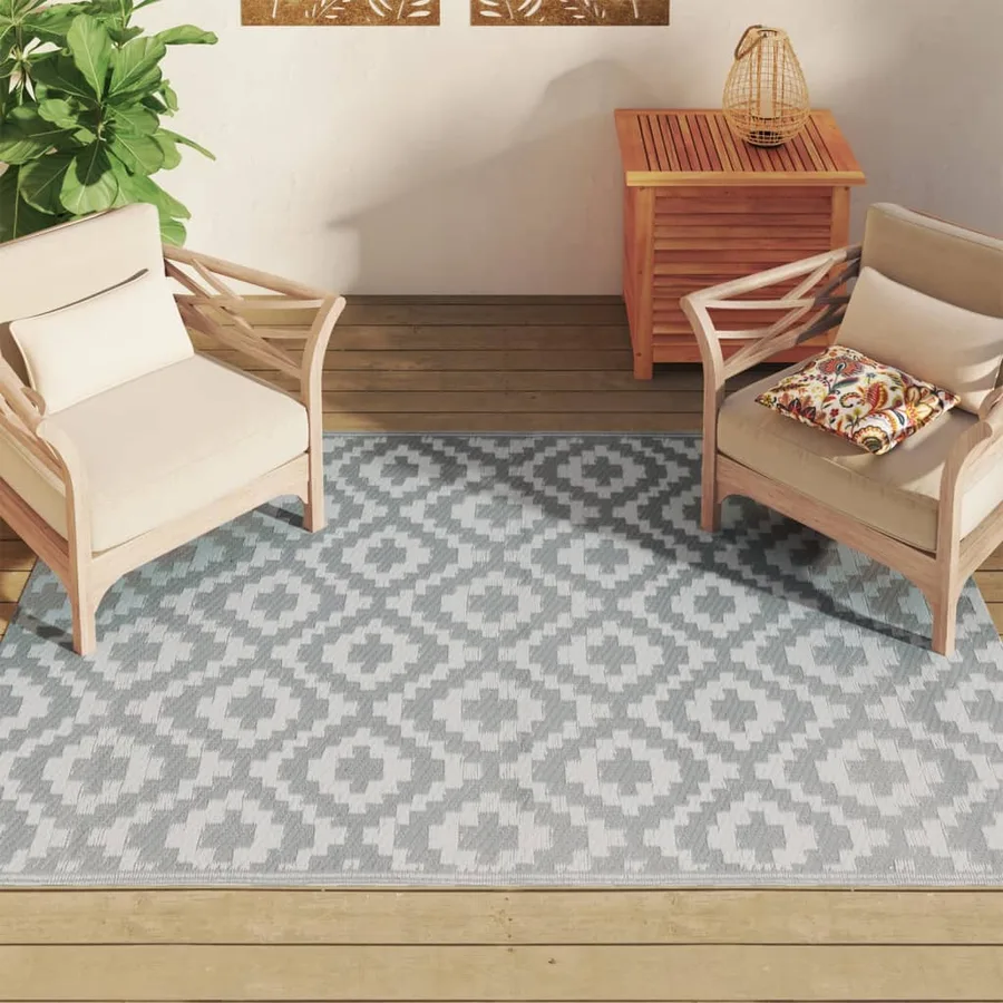 Tapis d'extérieur ARAKIL gris 140 x 200 cm PP - 3