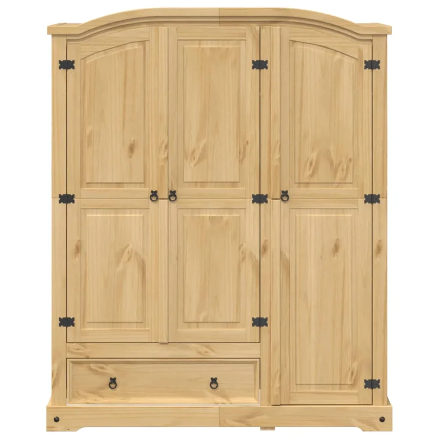 Garde-robe Corona 151,5x52x186 cm bois de pin massif - 4