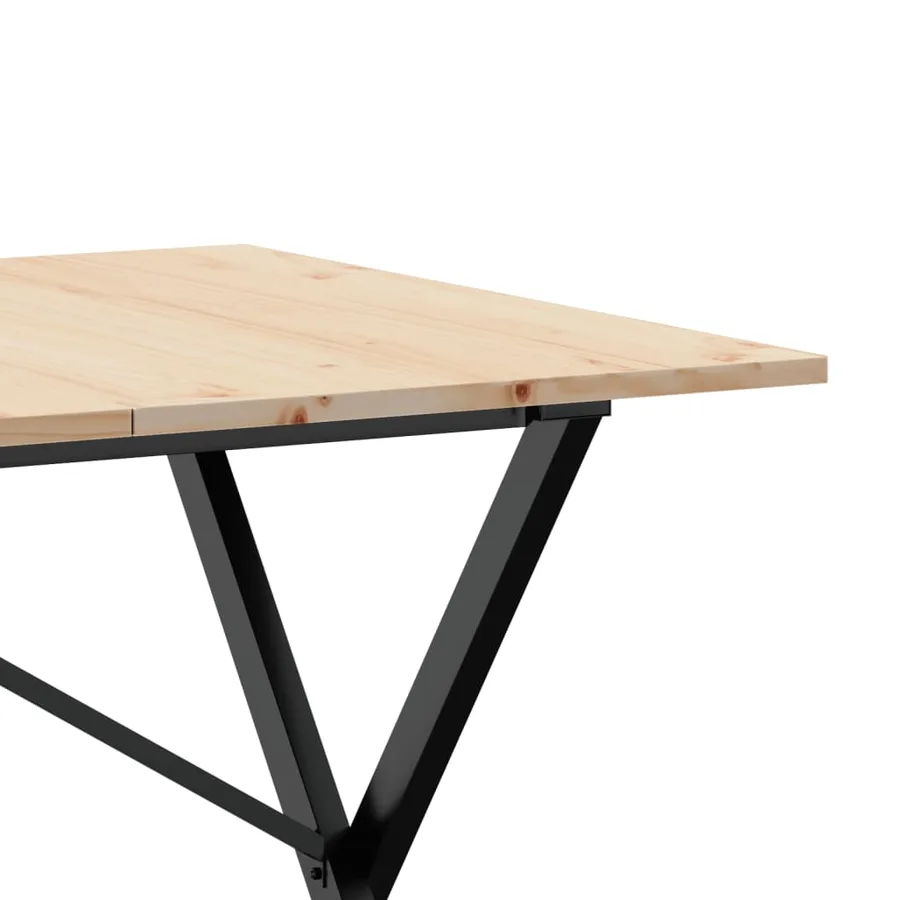 Table à manger cadre en X 140x80x75 cm bois de pin massif acier - 7