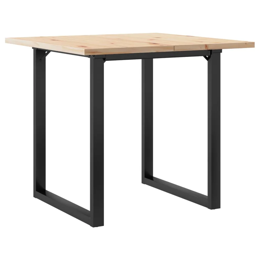 Table à manger cadre en O 90x90x75,5cm bois de pin massif acier - 2