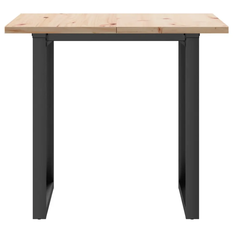 Table à manger cadre en O 90x90x75,5cm bois de pin massif acier - 4