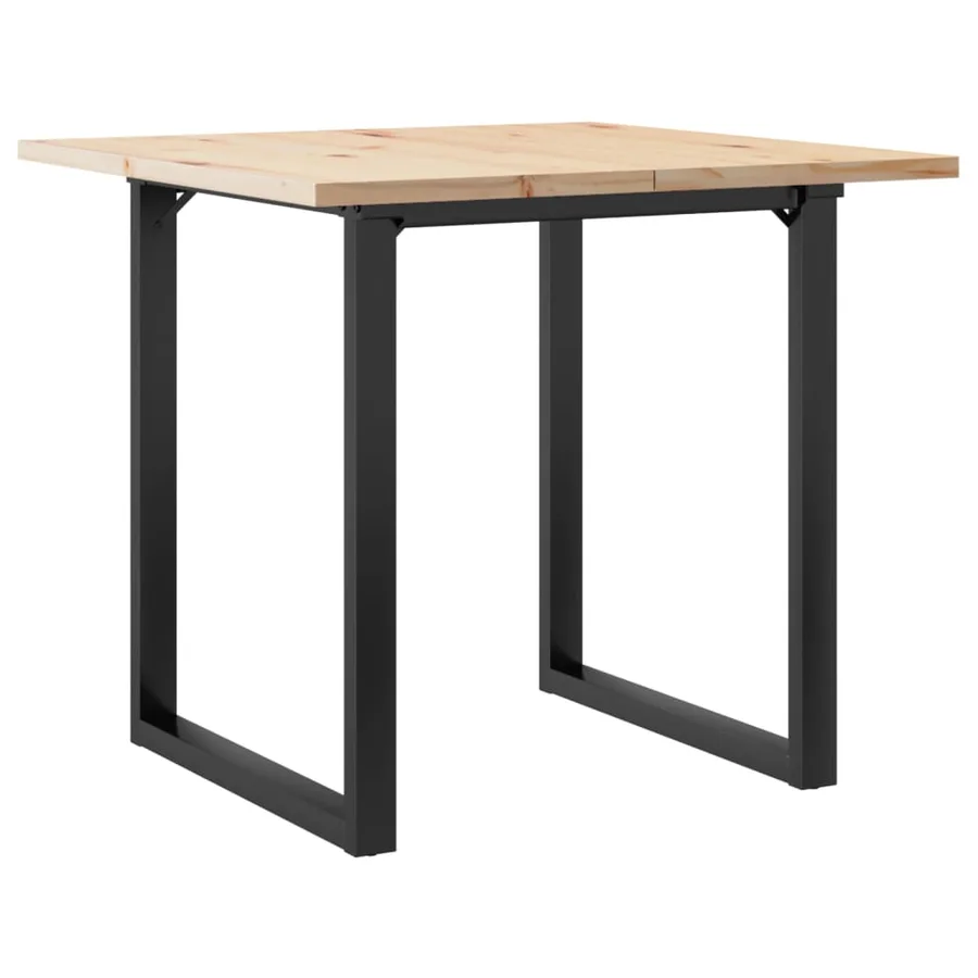 Table à manger cadre en O 90x90x75,5cm bois de pin massif acier - 6
