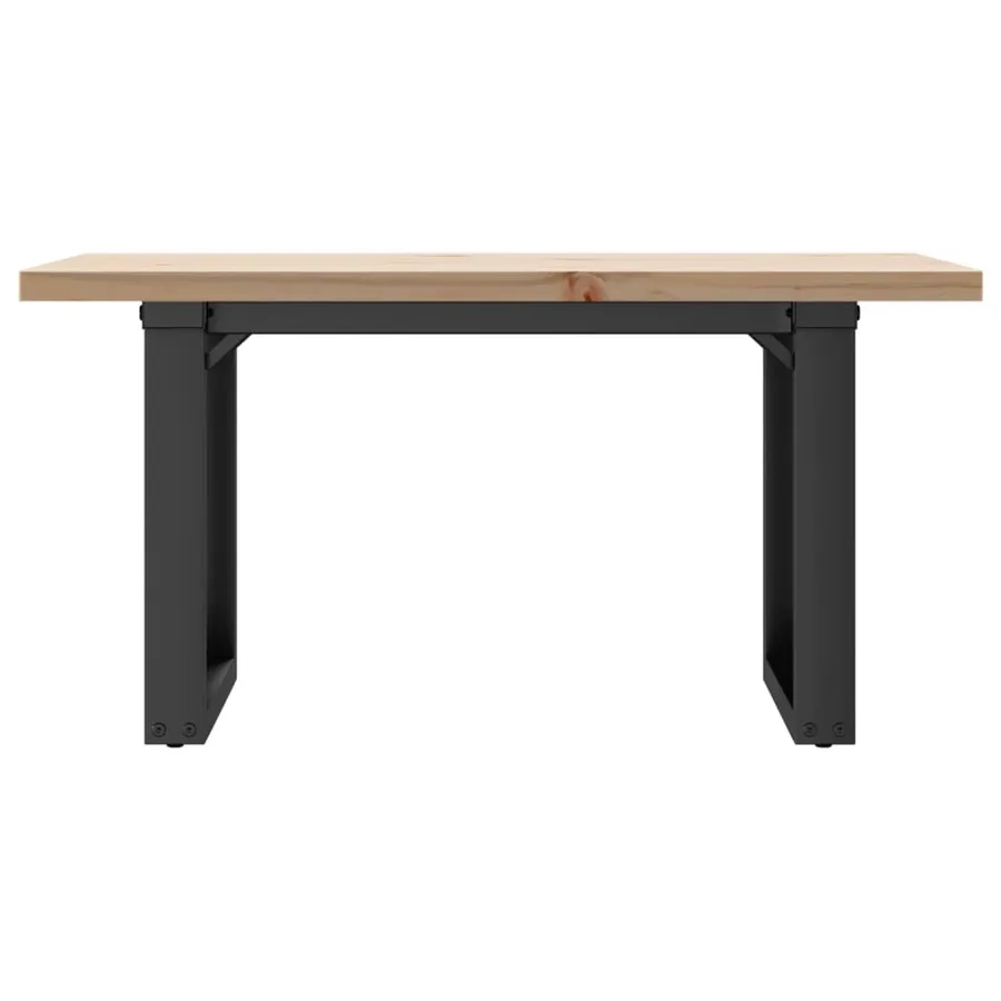 Table basse cadre en O 80x50x40,5cm bois de pin massif et acier - 4