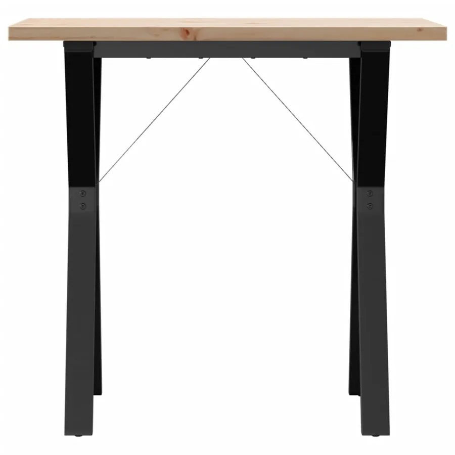 Table à manger cadre en Y 80x50x75,5cm bois de pin massif acier - 4