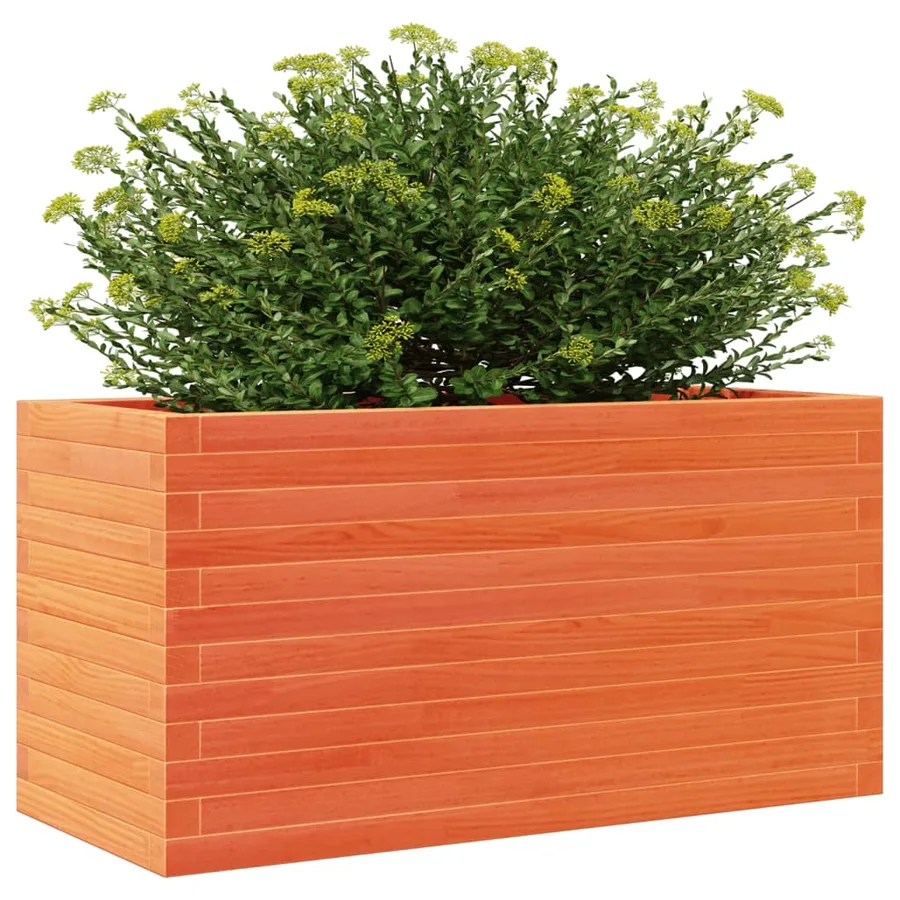 Jardinière cire marron 90x40x46 cm bois de pin massif - 4