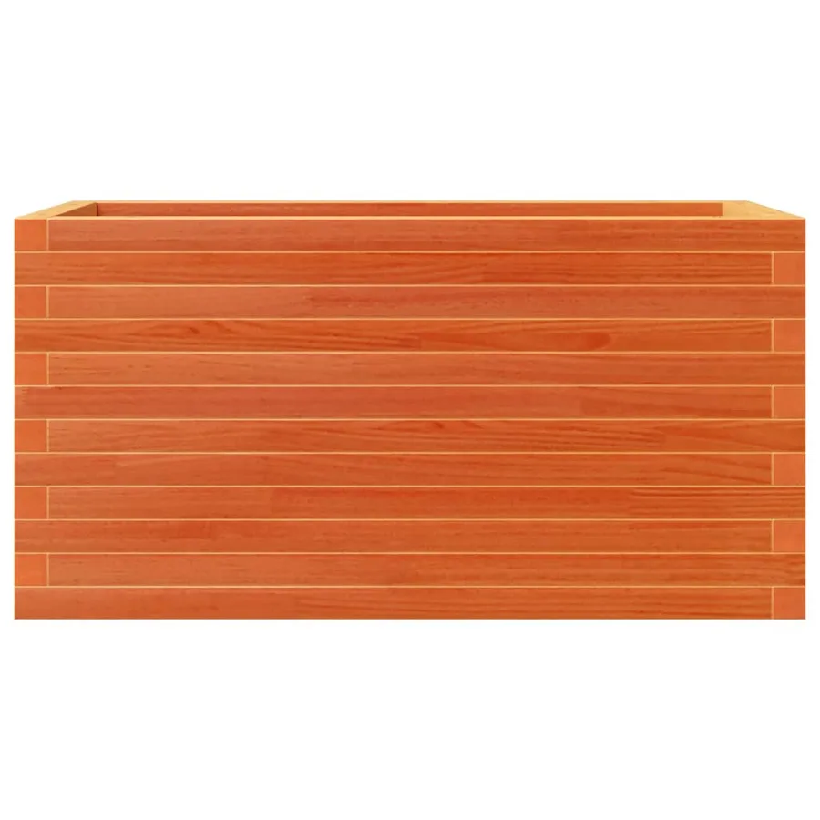 Jardinière cire marron 90x40x46 cm bois de pin massif - 5