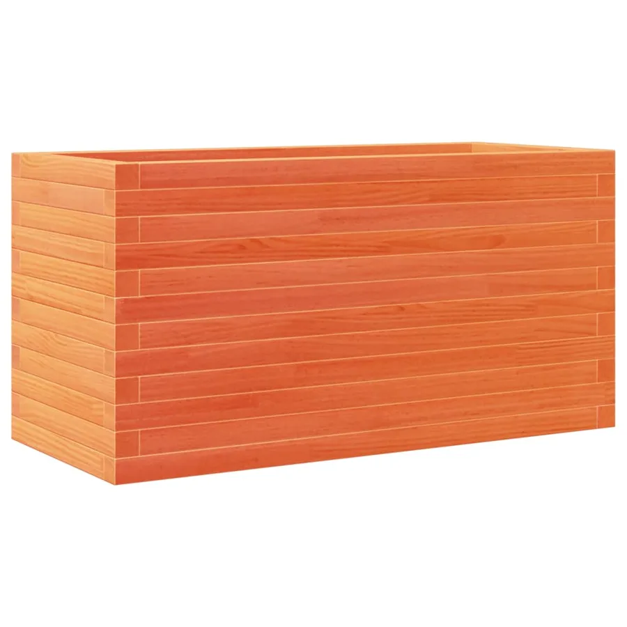 Jardinière cire marron 90x40x46 cm bois de pin massif - 7