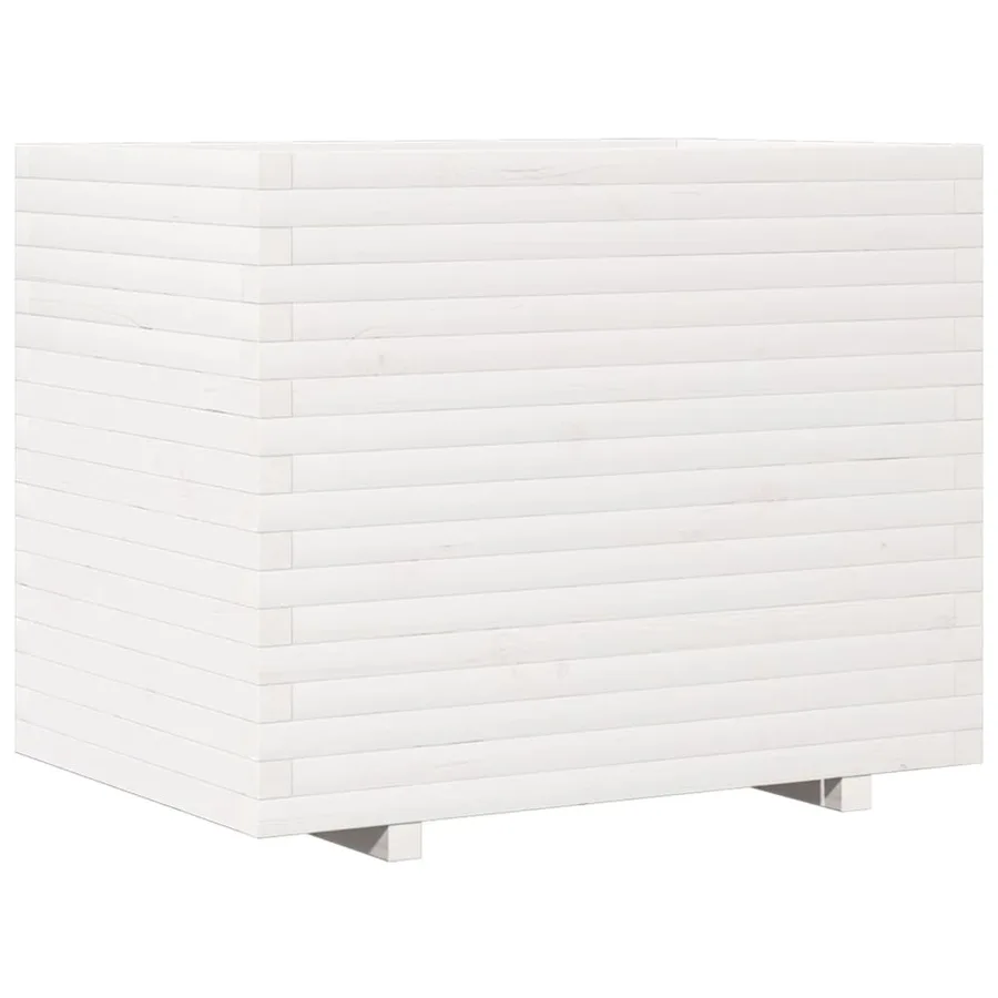 Jardinière blanc 90x60x72,5 cm bois de pin massif - 2