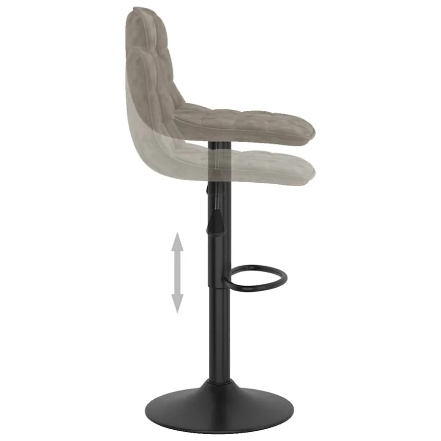 Tabouret de bar Gris clair Velours - 6
